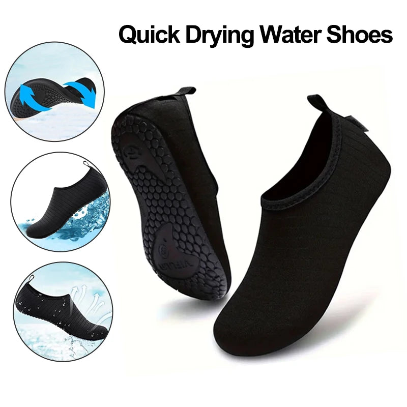 1Pair Wading Shoes Quick-Drying Beach Barefoot Shoes Men Women Anti-Slip Swimming Slippers Seaside Sports Sneakers Diving Socks