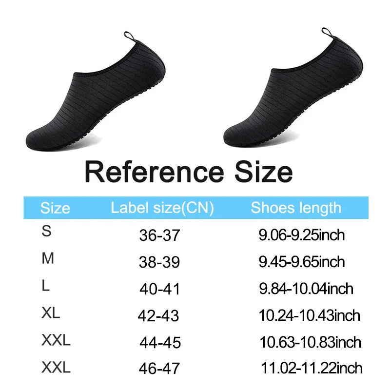 1Pair Wading Shoes Quick-Drying Beach Barefoot Shoes Men Women Anti-Slip Swimming Slippers Seaside Sports Sneakers Diving Socks