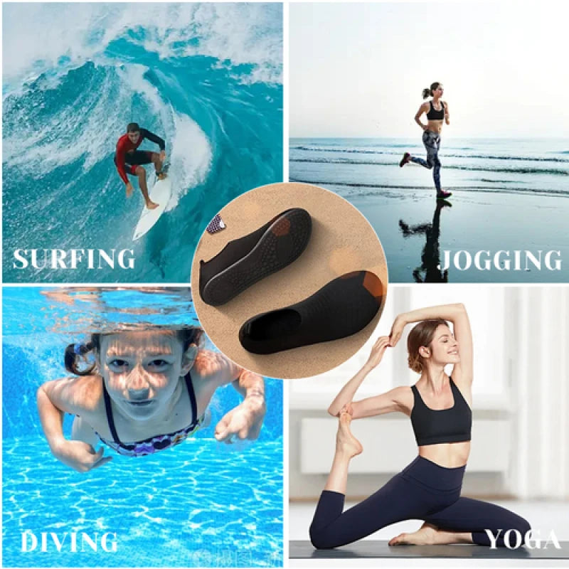 1Pair Wading Shoes Quick-Drying Beach Barefoot Shoes Men Women Anti-Slip Swimming Slippers Seaside Sports Sneakers Diving Socks